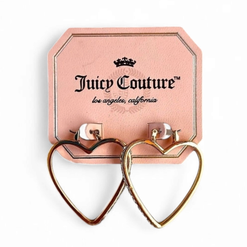 Juicy Couture Gold Heart Accented Earrings